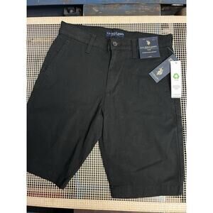 U.S. Polo Assn. Hartford Flat Front Shorts Men's Size W28 Black NEW